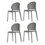 15 Kit 4 Cadeiras Empilhaveis Lane Rivatti 46 cm -Largura- Assento e Base em PP Chumbo